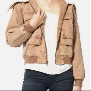 📌 NWOT Young Fabulous & Broke faux fur oversized cropped brown bomber jacket